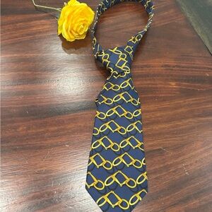 Gucci Blue and Gold Patterned Tie